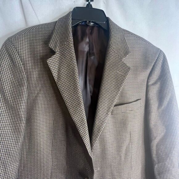 Croft & Barrow Brown Houndstooth Dressy Sports Coat Blazer Men's Size 42R - Picture 3 of 10